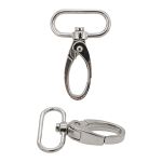 Карабин металл 25.0 мм (48х32 мм), цв.никель, 20 шт