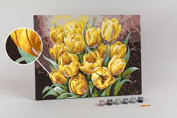 Картина по номерам Фрея PNB/PM-227, Букет желтых тюльпанов, 40х30 см