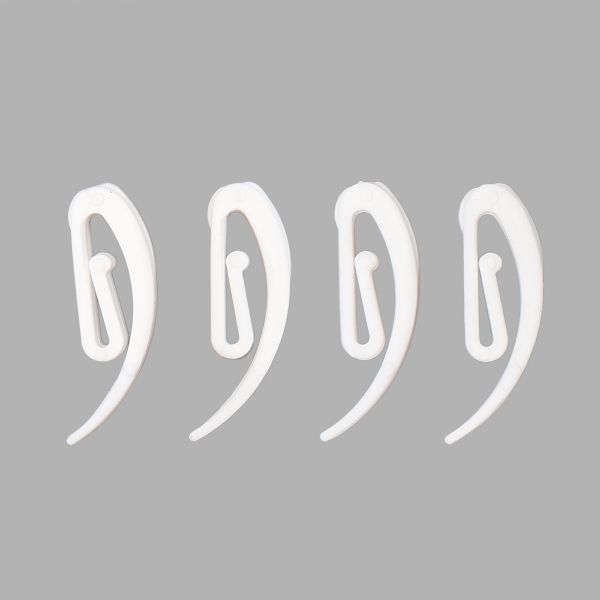 Крючки шторные для карниза 30 мм, улитка, пластик, белый, 100 шт, (PPA598)