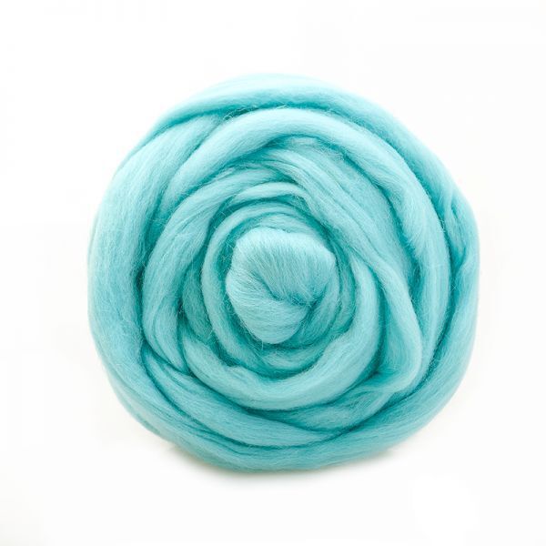 Шерсть для валяния Троицкая п/тонкая 1х100 г (до 29 мкр), 222 голубая бирюза