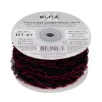 Резинка декоративная с рюшем 18.0 мм / 25 метров, черный/красный, Blitz DT-07
