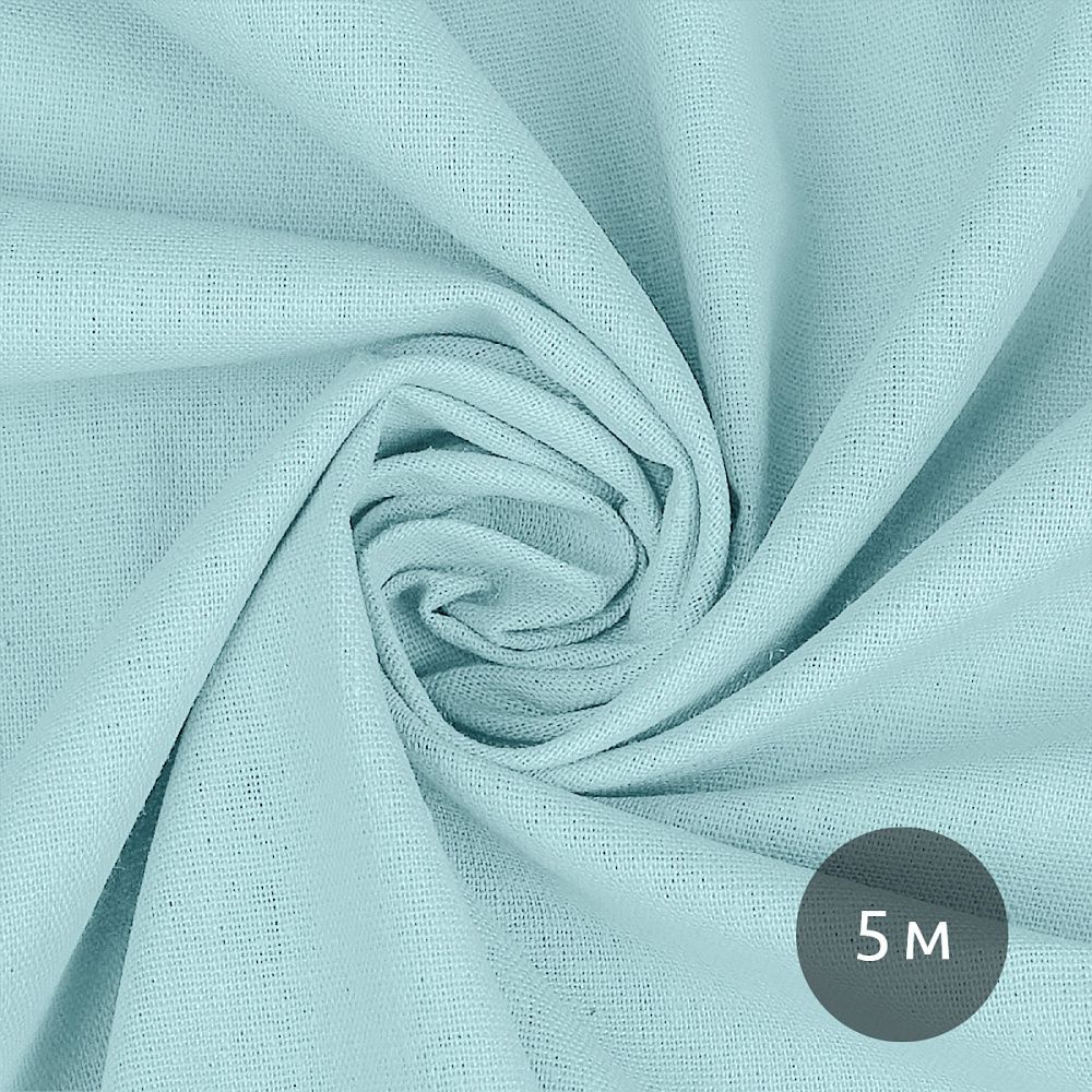 Льняная ткань 200 г/м², 140 см / 5 метров, TBY.Li.1009.18.5, цв.18 голубой