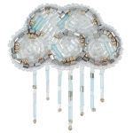 Набор для вышивания нитками Klart 10-050, Брошь. Тучка, 5.5х6.5 см