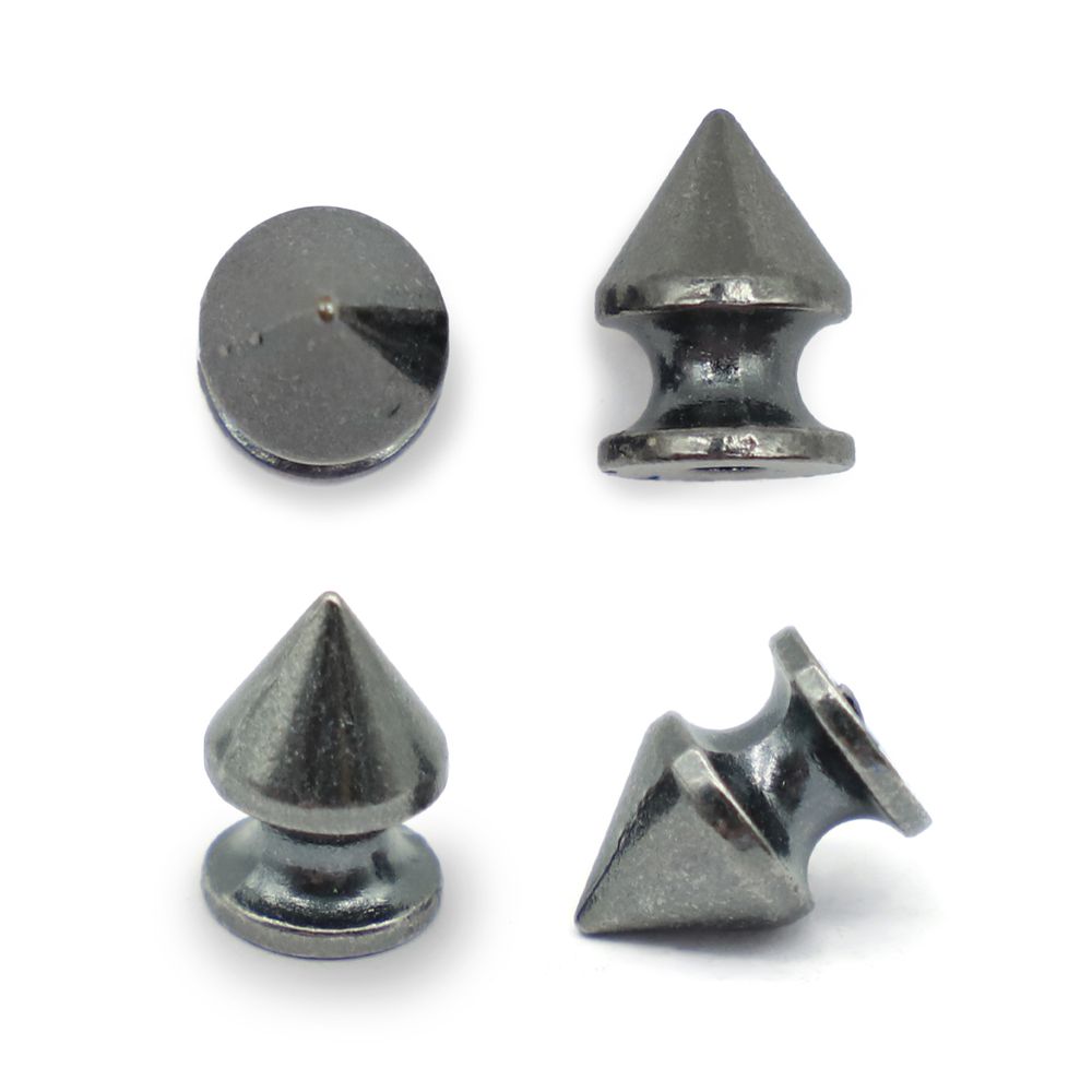 Хольнитены джинсовые ⌀8 мм, h=10 мм, чер.никель мет. пика, 50 шт