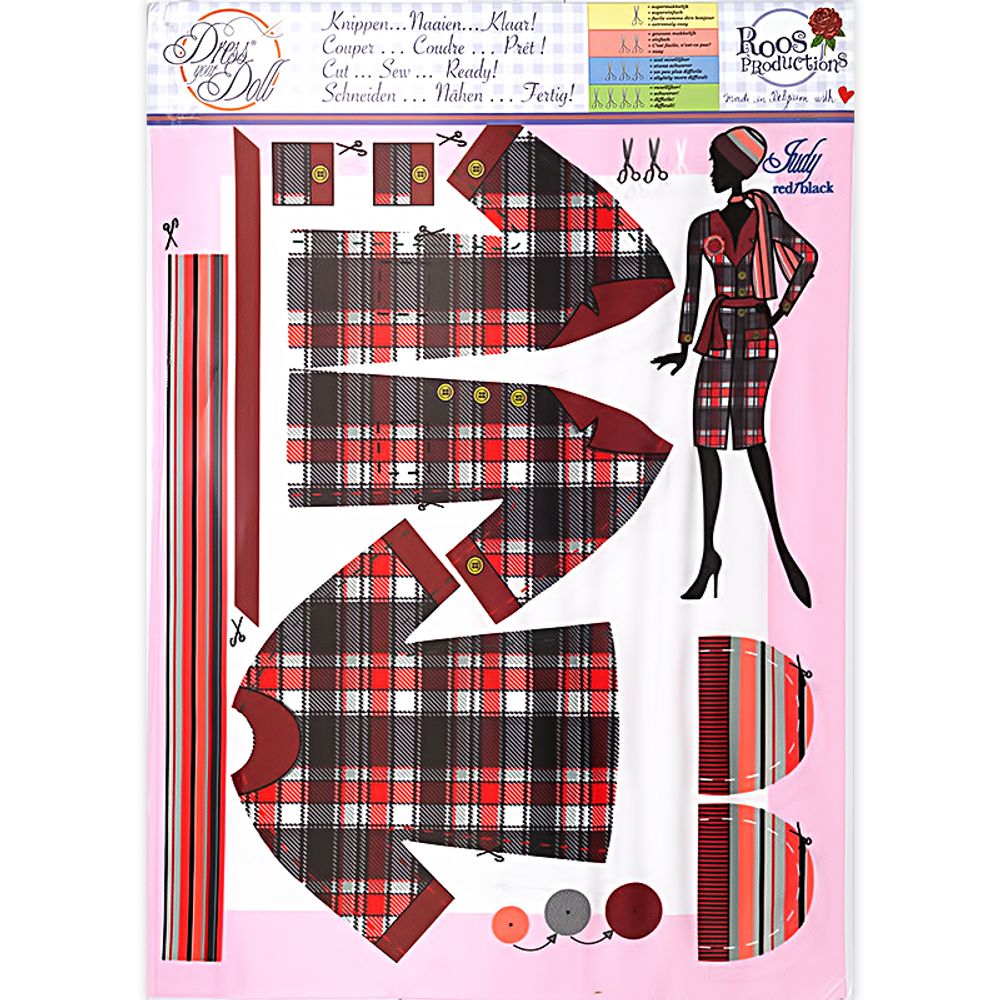 Одежда для кукол DressYourDoll, №2. Judy Red/Black