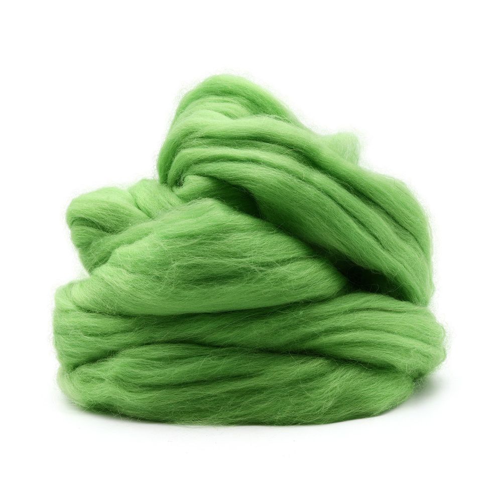 Шерсть для валяния Троицкая полутонкая 100%, 100 гр. цв.793 яркий салат