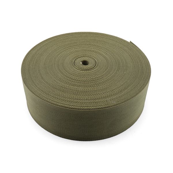 Стропа (ременная лента) 60 мм, 30 м, толщ. 1.0 мм, [37.9 г/пог.м], 100% п/э, 016 хаки, С761