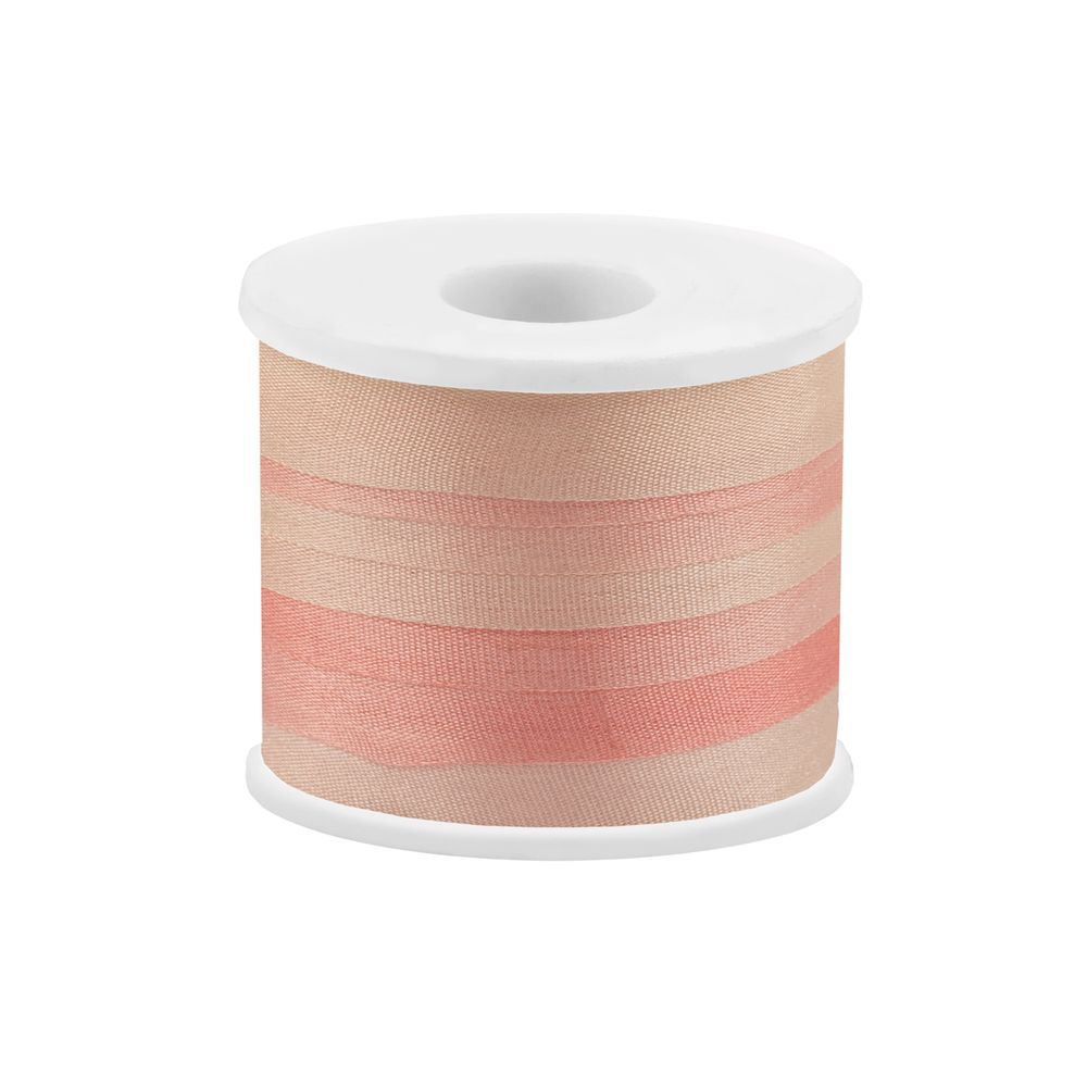 Лента (тесьма) шелковая 7.0 мм / 45.5±0.5 метров, M101 св. розовый/св. желтый, Gamma SRM-7