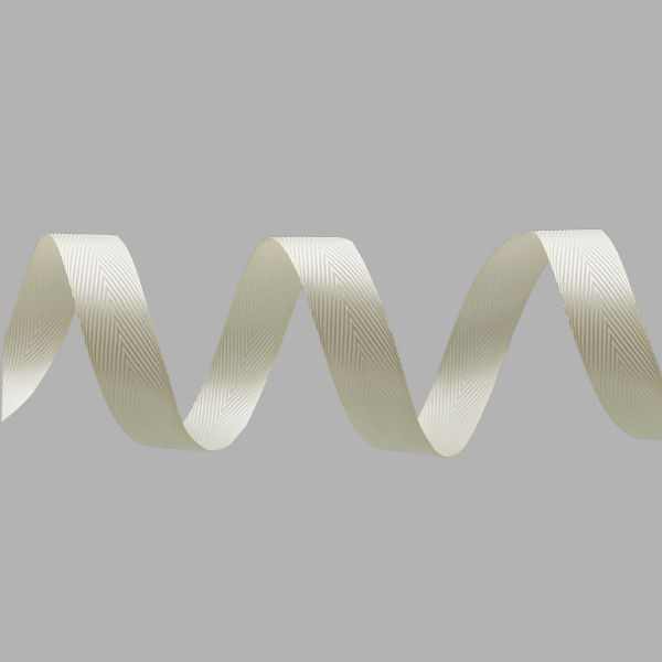 Лента декоративная ёлочка 25.0 мм / 20±1 метров, 02 молочный