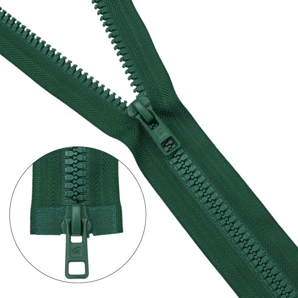 Молния трактор Arta Т6 (6 мм) 2 зам., разъем., 80 см, (2077), A153 т.зеленый, НОВЫЙ МАТОВЫЙ ЗАМОК, уп.50 штук