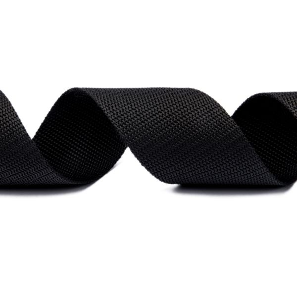 Стропа (ременная лента) 50 мм / 30 метров, толщ. 1.1 мм, [28 г/пог.м], 100% п/п, 0 черный, Gamma 3077