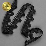 Кружево гипюр (плетёное) 25 мм, TR.3058A цв.2 черный, 9 м, Kruzhevo