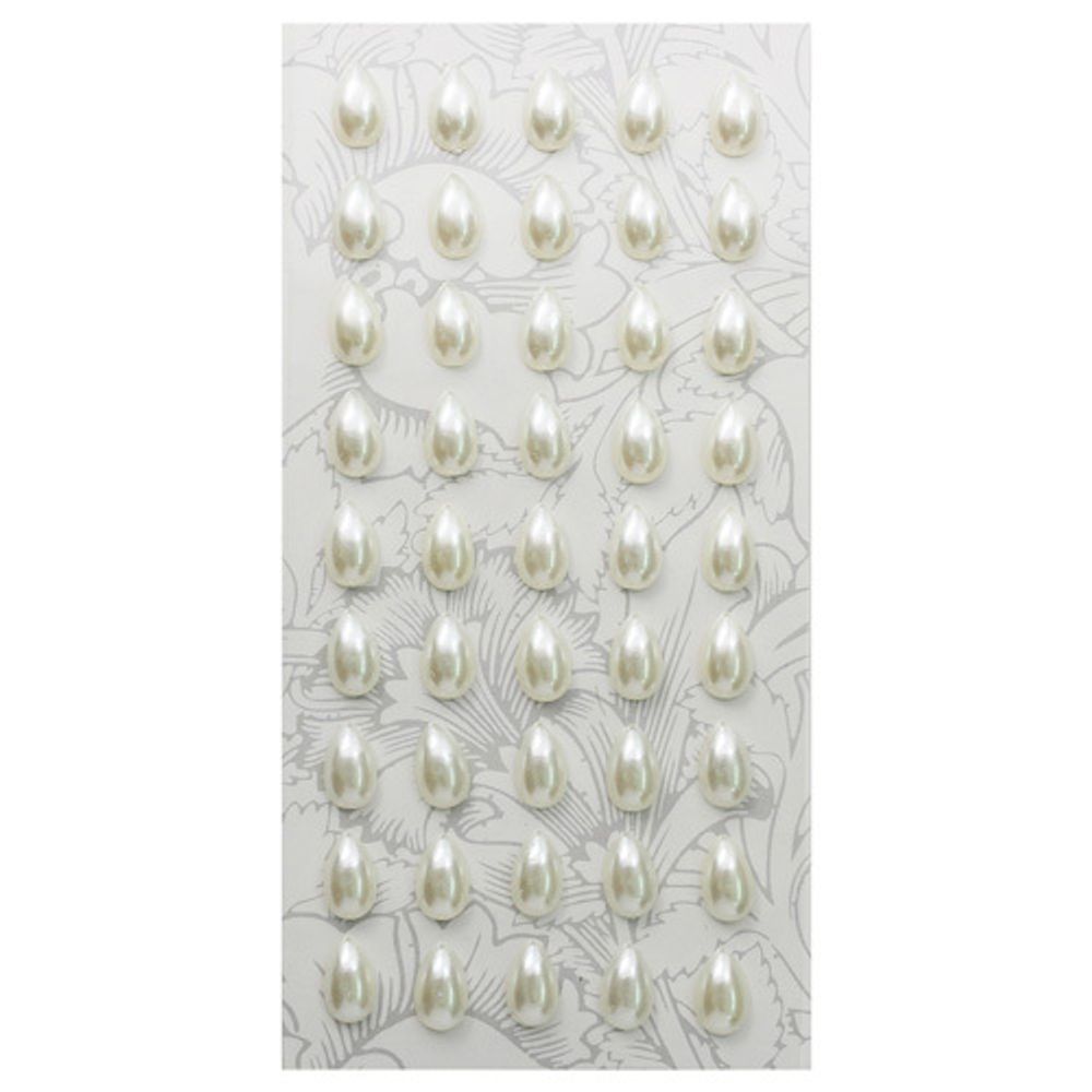 Декоративные наклейки "Жемчуг", 6х10 мм, Астра, Z24 молочный, 5 шт