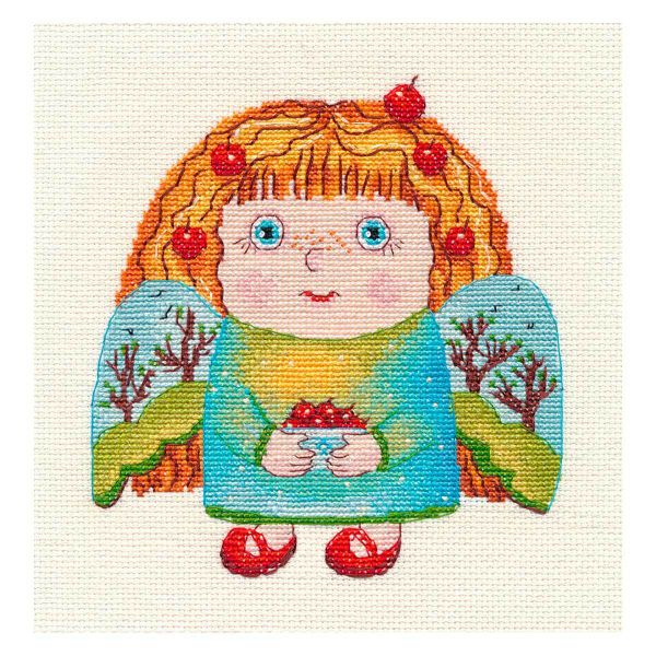 Набор для вышивания нитками Овен, Летний ангел, 13х15см