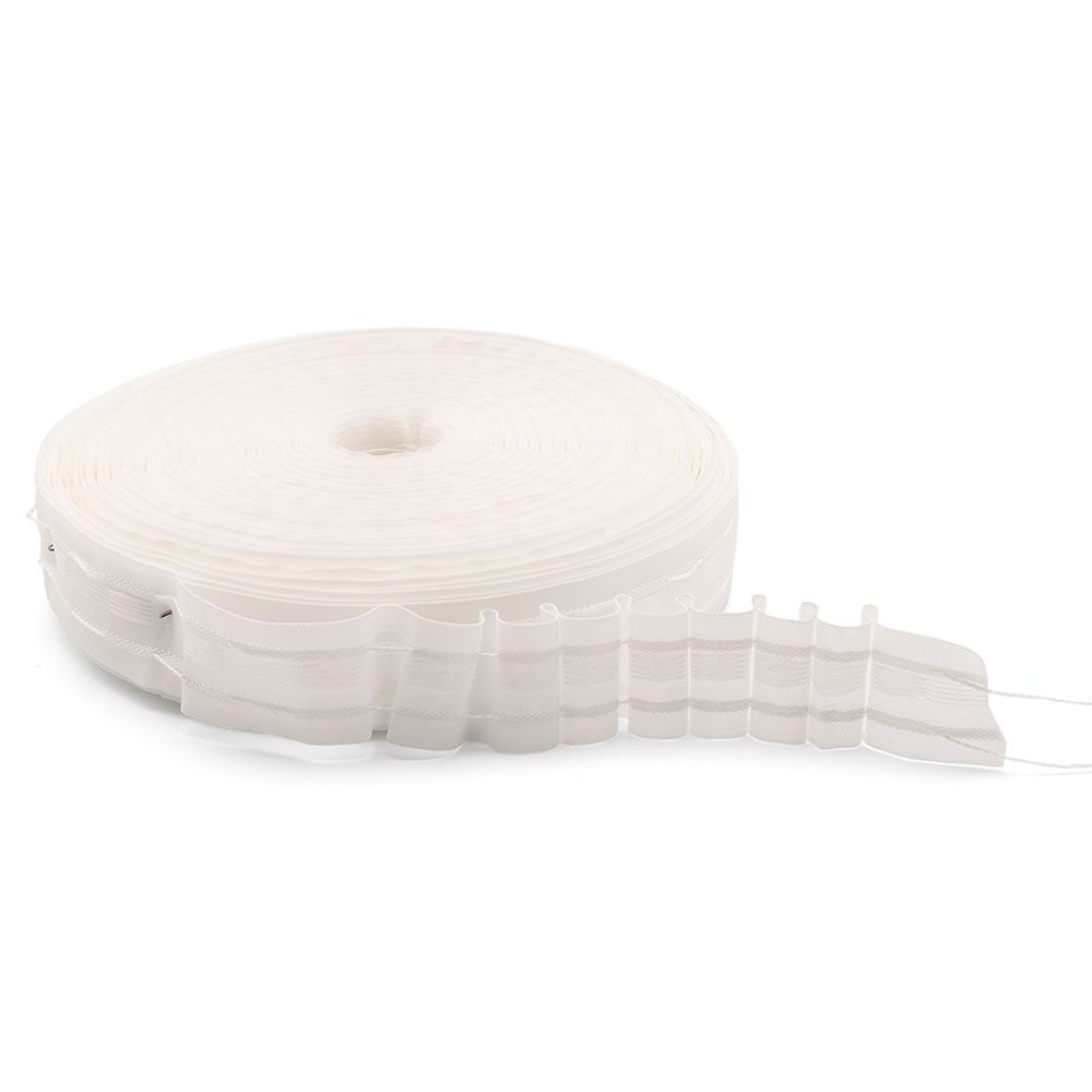 Лента (тесьма) шторная: сборка параллельная (1:2.3) 30 мм / 50 метров