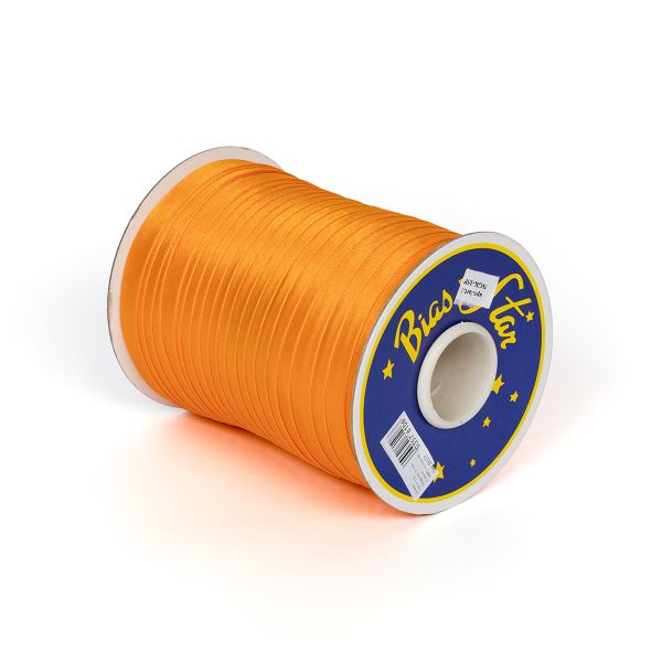 Косая бейка атласная 15 мм / 132±1 метра, В033 оранжевый, NGK-15P