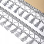 Бахрома отделочная 70.0 мм / 10 метров, с кисточками, 6154-0419, 6474 серебро