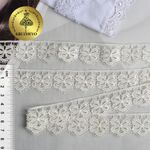Кружево гипюр (плетёное) 30 мм, диз. 128, цв.6 молочный, уп. 9 м, Kruzhevo
