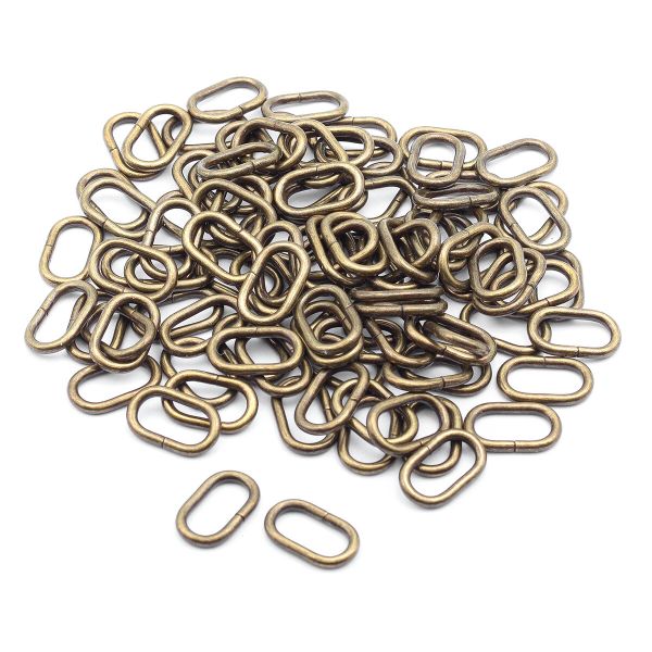 Кольцо овальное металл in 19х9 мм (25х15 мм внешн.), антик, 100 шт