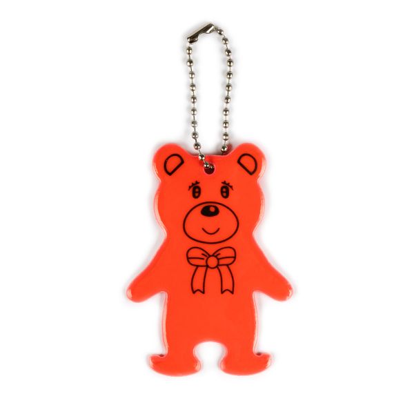 Световозвращатель-брелок 50 мм, 1 шт, 100% ПВХ, 01 красный медвежонок, Gamma FLK-04