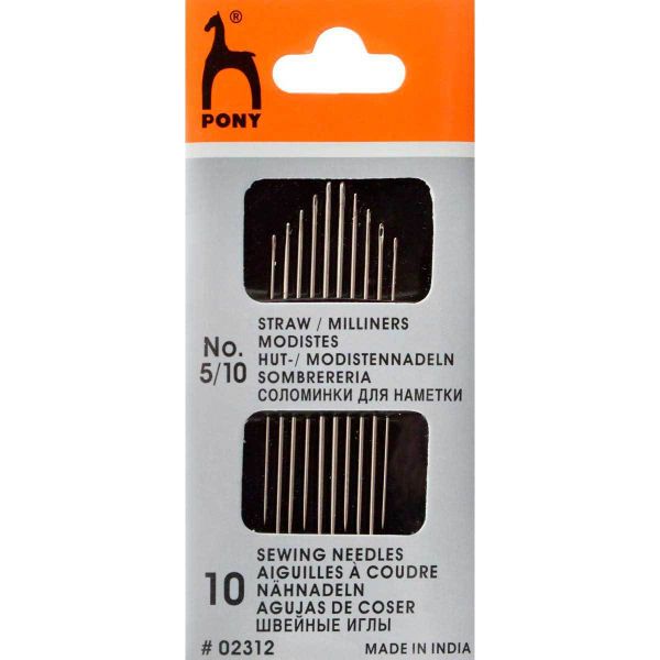 Иглы ручные для наметки № 5-10, 10 шт, Pony