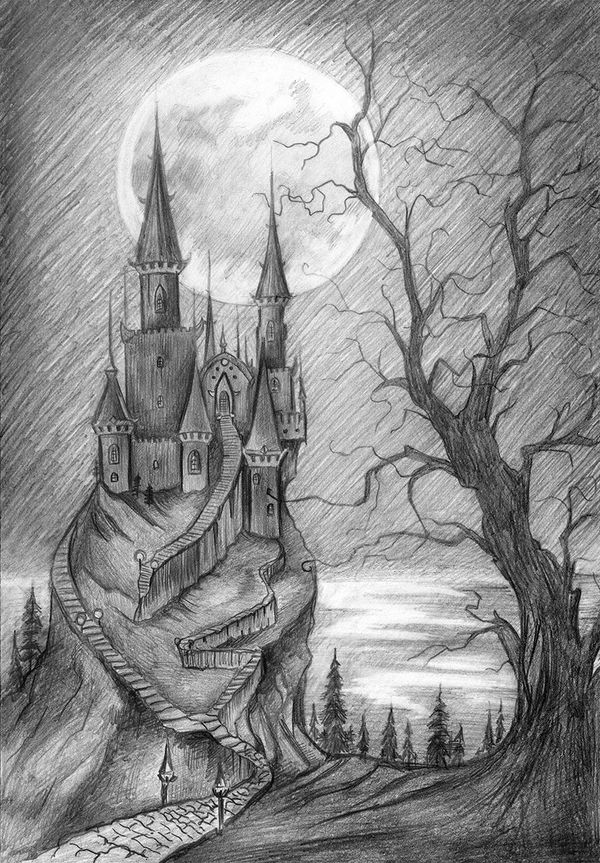 Скетч для раскрашивания чернографитными карандашами Фрея RPSB-0050, Поместье графа Д., 29.5х20.5 см