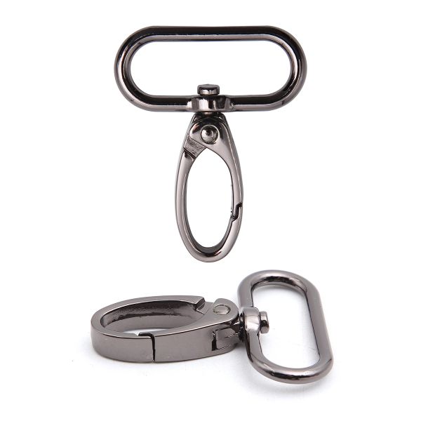 Карабин металл 30.0 мм (49х38 мм), чер.никель, ГУ12849, 4 шт