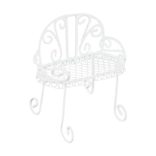 Миниатюра кукольная: Металлический мини стул, белый 8,7х4х7,5см, Астра