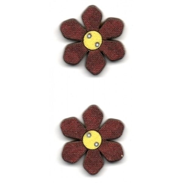 Украшения декоративные пуговицы бордовые (цветы), Aurora, 1 шт, AU-B49896