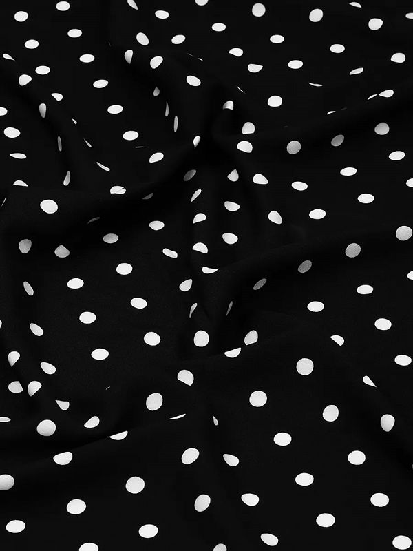 Штапель в горошек 90 г/м², 145 см / 25 метров, TBY.Vidt.01 цв.черный