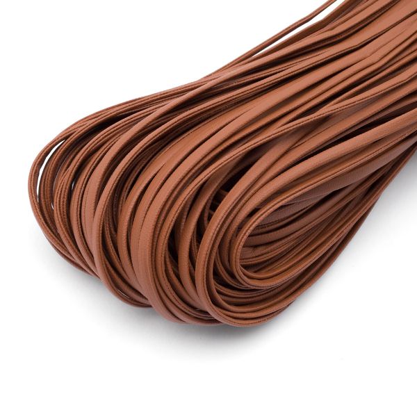 Шнур кожа искусственная ⌀2.5 мм / 100 метров, матовый, коричневый