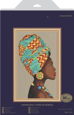 Набор для вышивания нитками Panna Золотая серия NM-7418, Африканка, 26х42 см