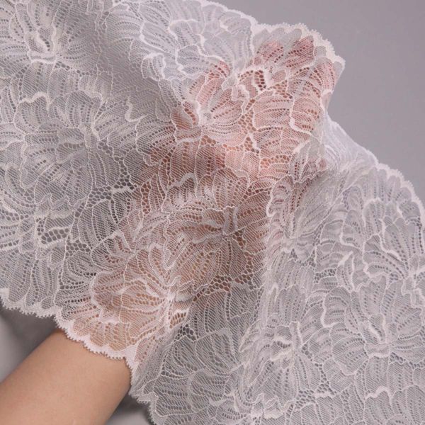 Кружево бельевое эластичное 240 мм / 13.72 м, цв. C501 белый