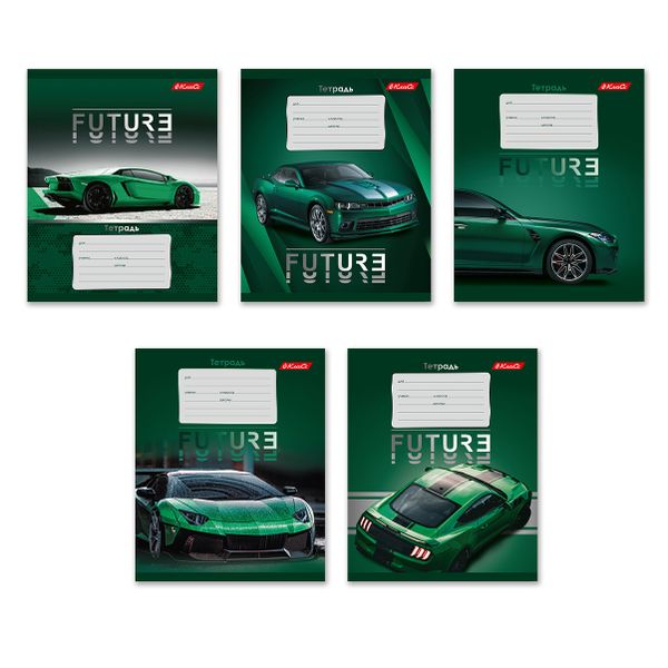 Тетрадь ученическая школьная, выборочный лак, A5+ 24 л. на скобе 65 г/м², белизна 100% 30 шт, клетка, 000373 Зелёная ракета, Светоч 24ТСКд5_4_3_1