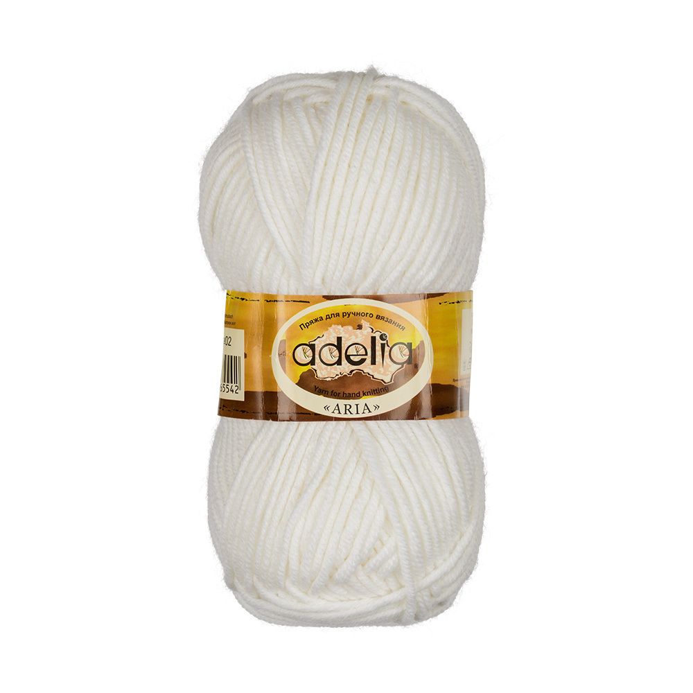 Пряжа Adelia Aria / уп.5 мот. по 100г, 100м, 02 белый