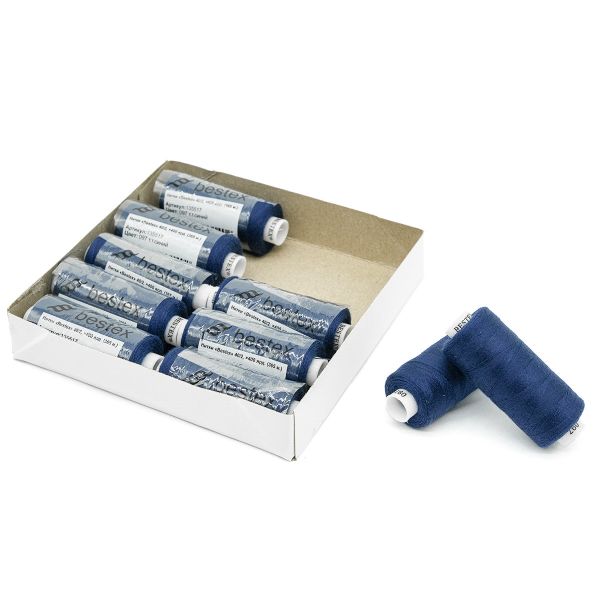 Нитки швейные бытовые Bestex 40/2, 365 м (400 ярд) / 10 кат., 097 темный джинсовый