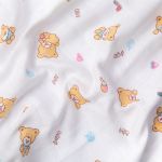 Ткань муслиновая 105 г/м², в нарезке 100х125 см, 13-мишки, Peppy