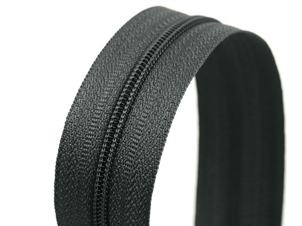 Молния рулонная витая (спираль) Т3 (3 мм), УСИЛЕННАЯ, НА БОБИНЕ, S-156 т.серый (цв.SBS) / 200 метров