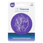 Термоаппликация № 04, 1 шт, 02-446 Женское лицо 5.5х5.5 см, Gamma, ETF