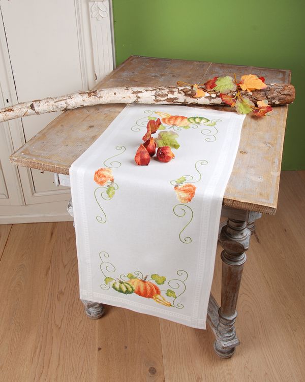 Набор для вышивания нитками Vervaco PN-0013431, Дорожка. Тыквы, 40х100 см