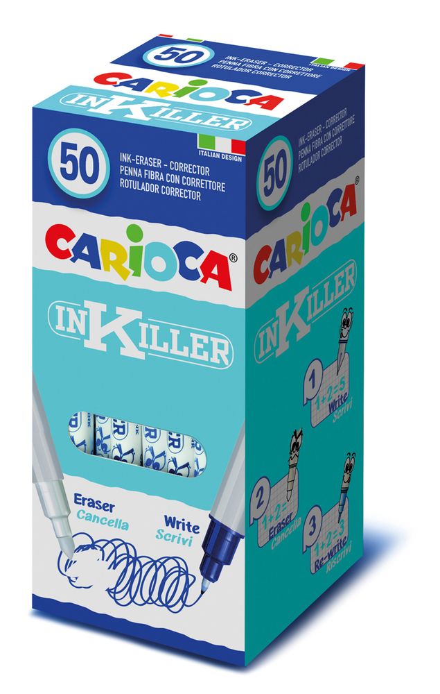 Ручка капиллярная синяя Inkiller 1 мм, 50 шт, 41414 цвет чернил: синий, Carioca