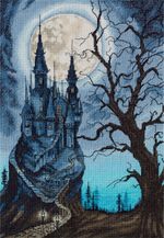 Набор для вышивания нитками Panna, Золотая серия. Мрачный замок, 23х33 см