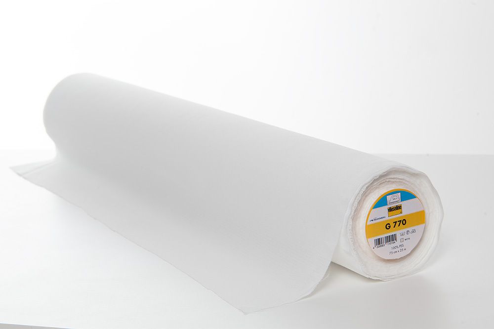 Флизелин клеевой тканый подкладочный G 770, 75см*25м, натуральный, 53530359, Freudenberg, 25 м