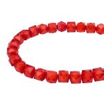 Бусины акрил ⌀10 мм, 500 г, в цвете с белой сердцевиной, граненый куб, 22 красный, Astra&Craft