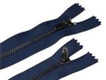 Молния металл (цв.SBS) джинсовая Т4 (4 мм) 1 зам., н/раз., 18 см, S-196 т.синий (звено: т.никель), уп.100 шт