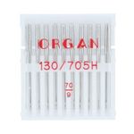 Иглы для бытовых швейных машин Organ универсальные, 10 шт, в пенале 5110070 70