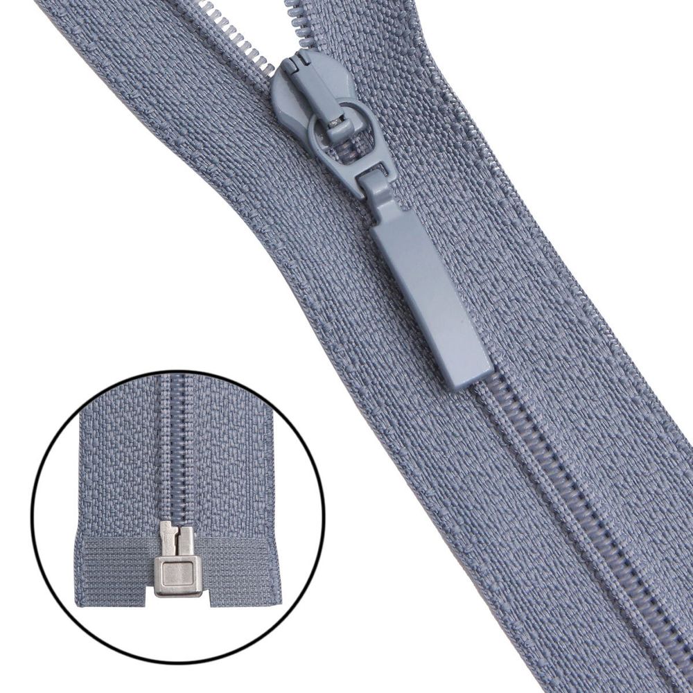 Молния спираль (витая) Arta Т5 (5 мм) 1 зам., разъем., 40 см, цв. 243 серый, уп.5 шт