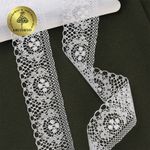 Кружево отделочное в стиле "трикотаж" 40 мм, 1660 цв.01 белый, 27.4 м