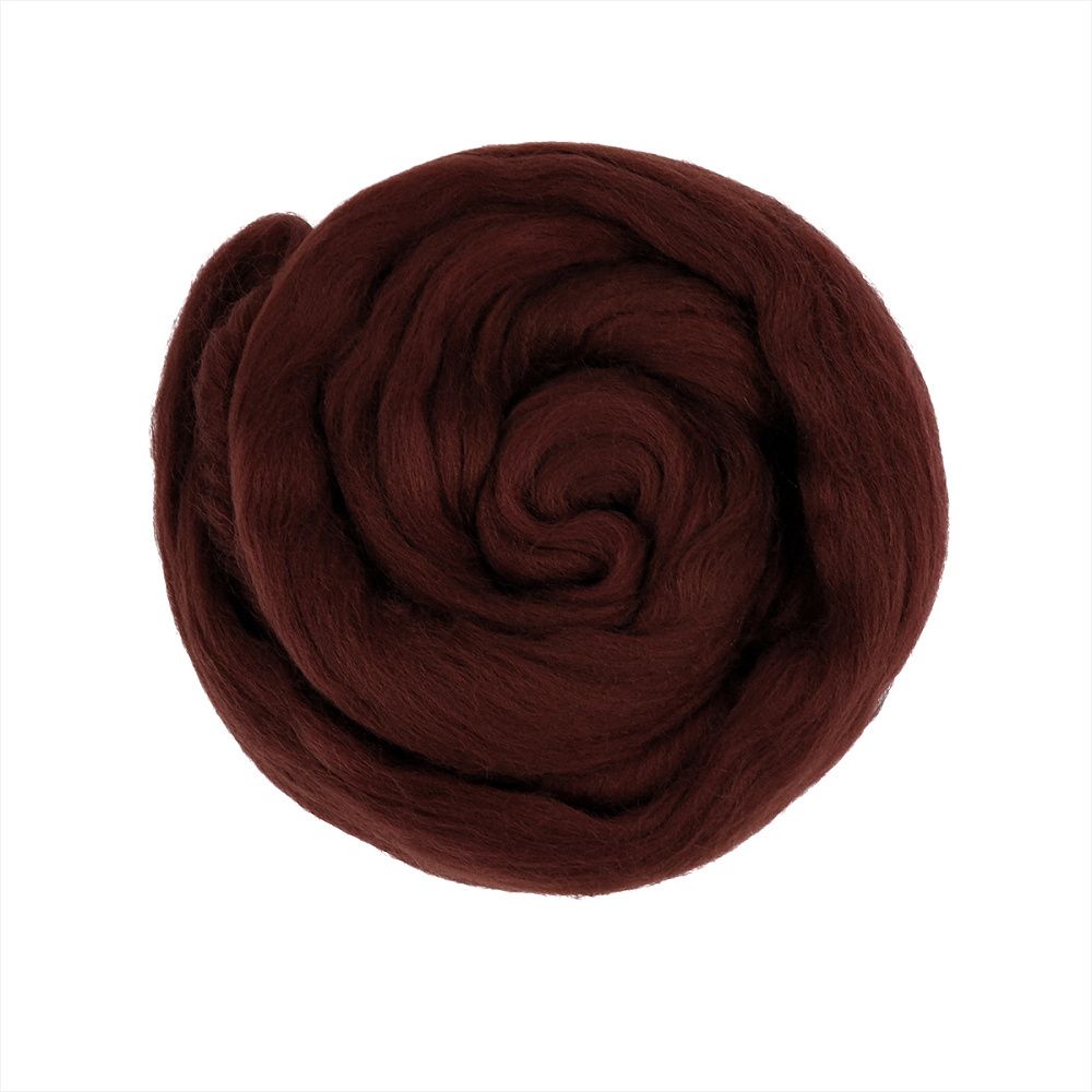 Шерсть для валяния Пехорка тонкая шерсть 50г, цв.606 горький шоколад