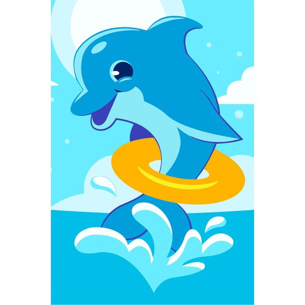 Картина по номерам Cristyle SP004, Веселый дельфин, 20х30 см